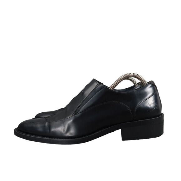 John Fluevog Shoes Mens 7.5 Loafer Slip On Black Leather Diamond Classic Vintage main image 16
